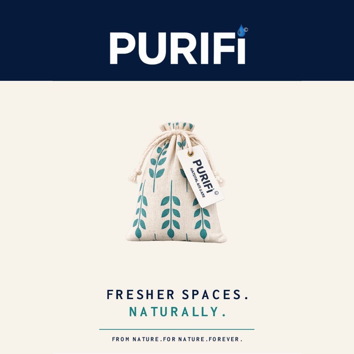 PURIFi Natural Air Care fabric pouch